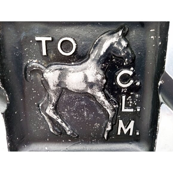 Metal Horse Ashtray Vintage Silver-Tone Inscribed to C.L.M. Tobacciana 1970s - Picture 5 of 14